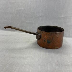 Handcrafted Copper Saucepan Small 4.5in Hammered Finish Pakistan Brass Handle